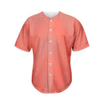 Pastel Red And Grey Tattersall Print Men's Baseball Jersey