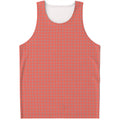 Pastel Red And Grey Tattersall Print Men's Tank Top