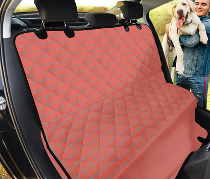 Pastel Red And Grey Tattersall Print Pet Car Back Seat Cover