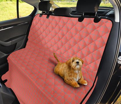 Pastel Red And Grey Tattersall Print Pet Car Back Seat Cover