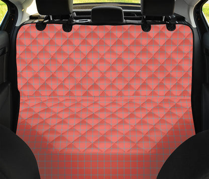 Pastel Red And Grey Tattersall Print Pet Car Back Seat Cover