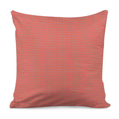 Pastel Red And Grey Tattersall Print Pillow Cover