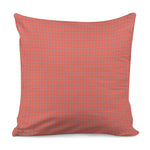 Pastel Red And Grey Tattersall Print Pillow Cover