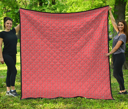 Pastel Red And Grey Tattersall Print Quilt