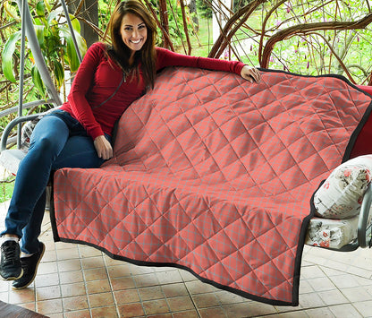 Pastel Red And Grey Tattersall Print Quilt
