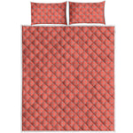 Pastel Red And Grey Tattersall Print Quilt Bed Set