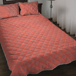Pastel Red And Grey Tattersall Print Quilt Bed Set
