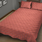 Pastel Red And Grey Tattersall Print Quilt Bed Set