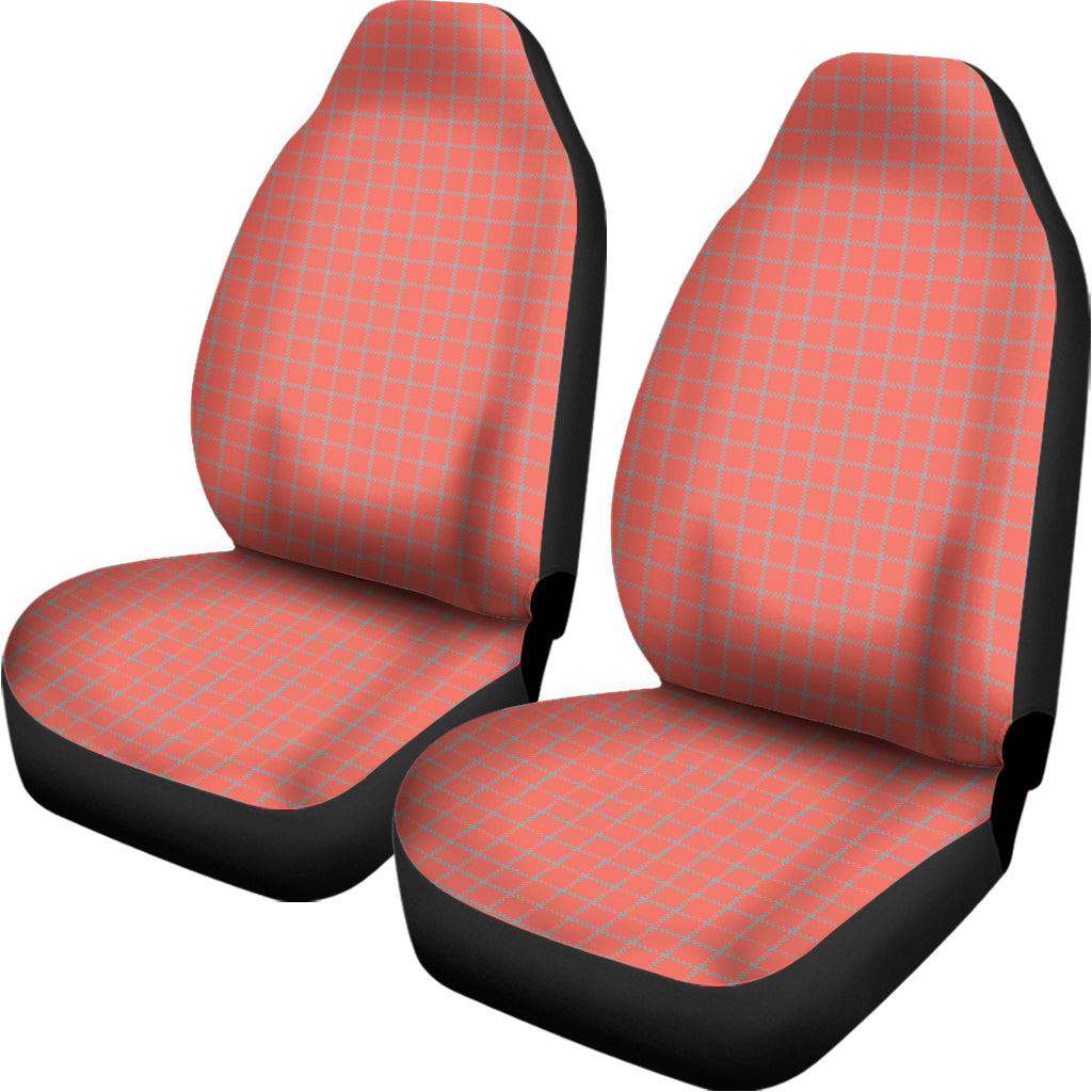 Pastel Red And Grey Tattersall Print Universal Fit Car Seat Covers