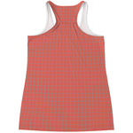 Pastel Red And Grey Tattersall Print Women's Racerback Tank Top