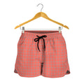 Pastel Red And Grey Tattersall Print Women's Shorts