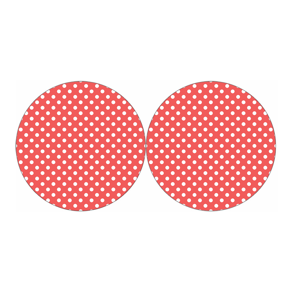 Pastel Red And White Polka Dot Print Car Coasters