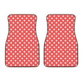 Pastel Red And White Polka Dot Print Front Car Floor Mats