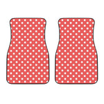 Pastel Red And White Polka Dot Print Front Car Floor Mats