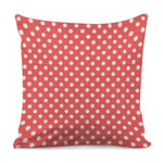 Pastel Red And White Polka Dot Print Pillow Cover