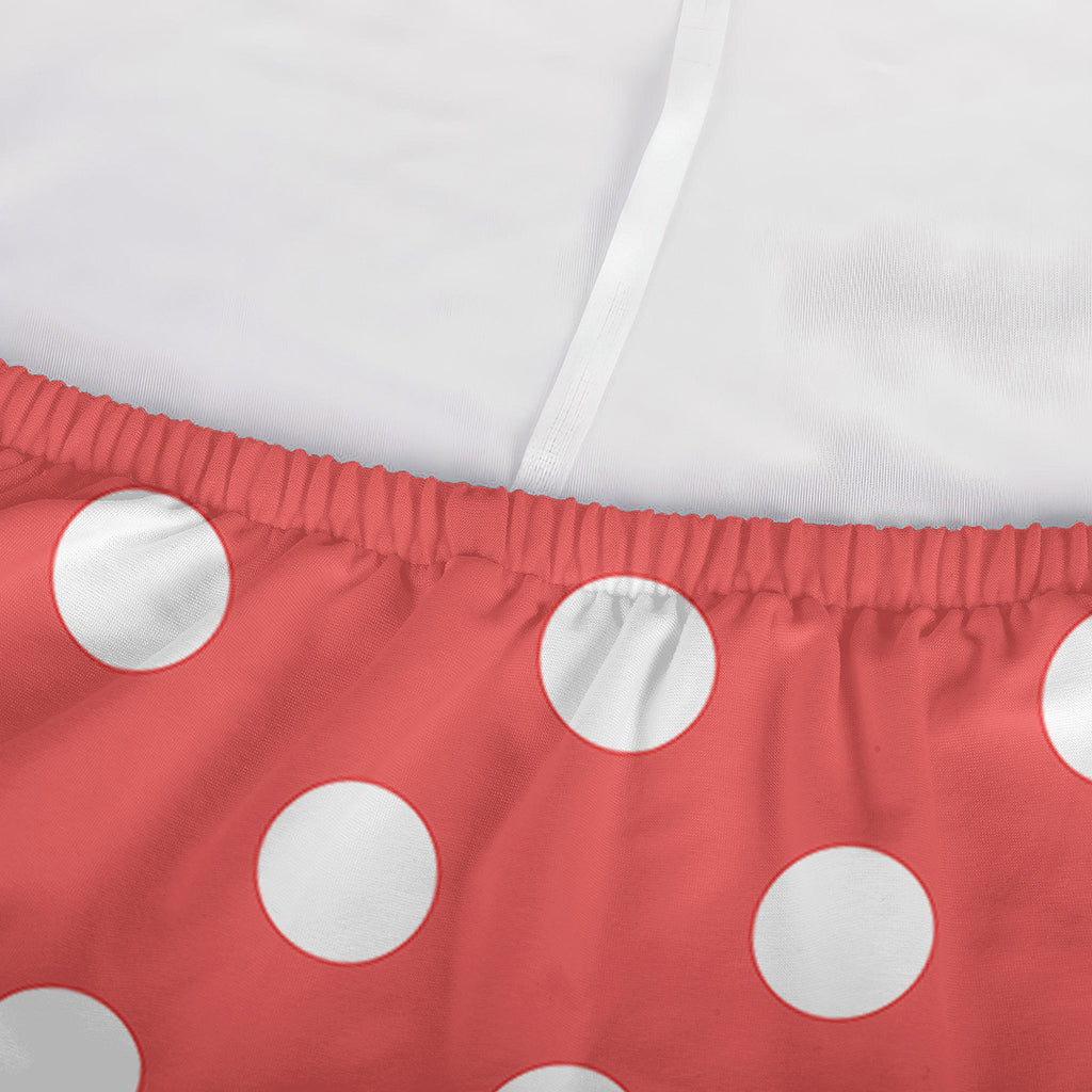 Pastel Red And White Polka Dot Print Sofa Cover