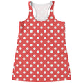 Pastel Red And White Polka Dot Print Women's Racerback Tank Top