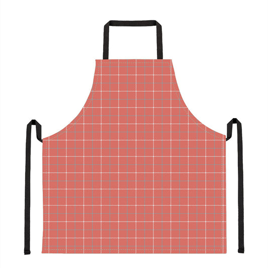 Pastel Red Tattersall Pattern Print Apron