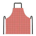 Pastel Red Tattersall Pattern Print Apron