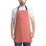 Pastel Red Tattersall Pattern Print Apron
