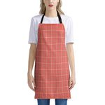 Pastel Red Tattersall Pattern Print Apron