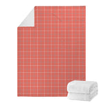 Pastel Red Tattersall Pattern Print Blanket