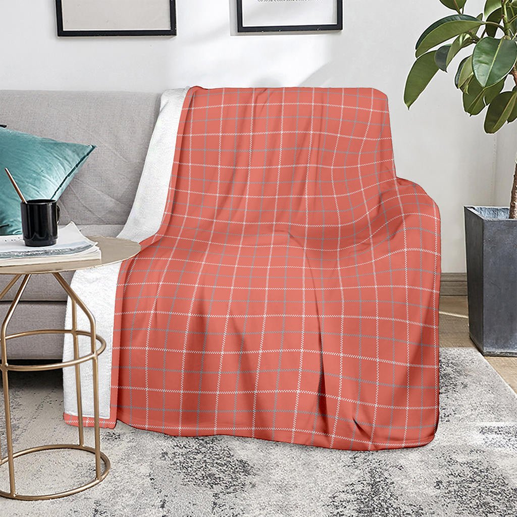 Pastel Red Tattersall Pattern Print Blanket