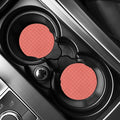 Pastel Red Tattersall Pattern Print Car Coasters