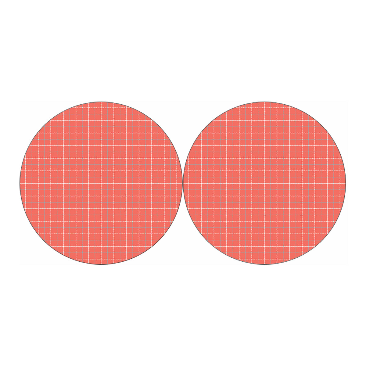 Pastel Red Tattersall Pattern Print Car Coasters