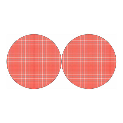Pastel Red Tattersall Pattern Print Car Coasters