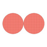 Pastel Red Tattersall Pattern Print Car Coasters