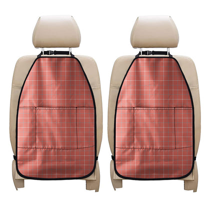 Pastel Red Tattersall Pattern Print Car Seat Organizers