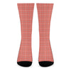 Pastel Red Tattersall Pattern Print Crew Socks