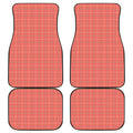 Pastel Red Tattersall Pattern Print Front and Back Car Floor Mats