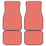 Pastel Red Tattersall Pattern Print Front and Back Car Floor Mats