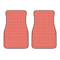 Pastel Red Tattersall Pattern Print Front Car Floor Mats