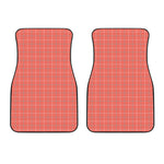 Pastel Red Tattersall Pattern Print Front Car Floor Mats
