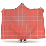 Pastel Red Tattersall Pattern Print Hooded Blanket