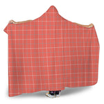 Pastel Red Tattersall Pattern Print Hooded Blanket
