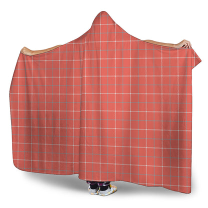 Pastel Red Tattersall Pattern Print Hooded Blanket