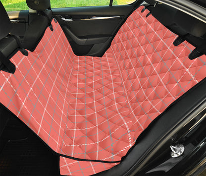 Pastel Red Tattersall Pattern Print Pet Car Back Seat Cover