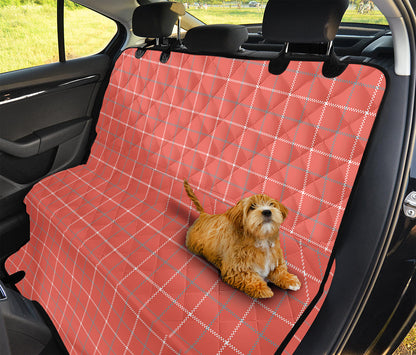 Pastel Red Tattersall Pattern Print Pet Car Back Seat Cover