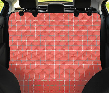 Pastel Red Tattersall Pattern Print Pet Car Back Seat Cover