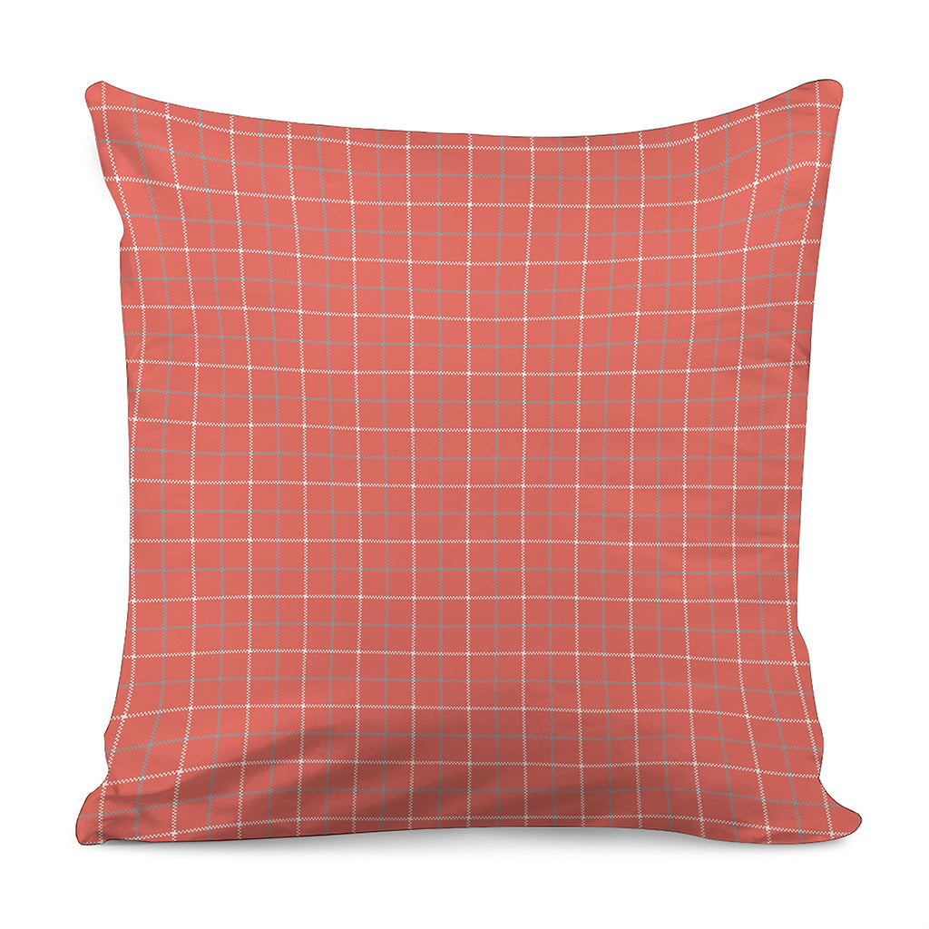 Pastel Red Tattersall Pattern Print Pillow Cover