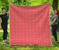 Pastel Red Tattersall Pattern Print Quilt