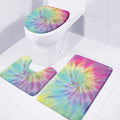 Pastel Spiral Tie Dye Print 3 Piece Bath Mat Set