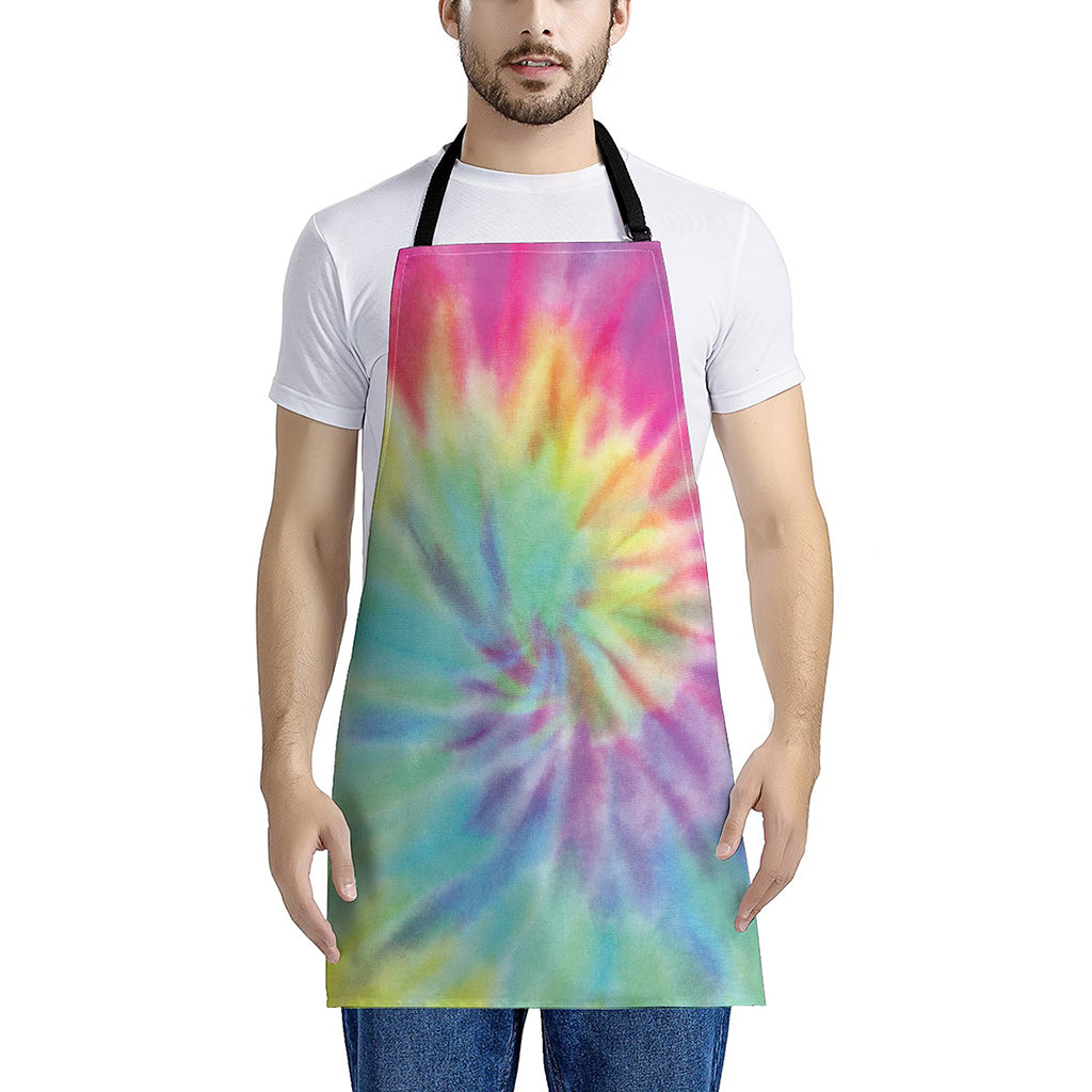 Pastel Spiral Tie Dye Print Apron