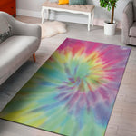 Pastel Spiral Tie Dye Print Area Rug