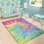 Pastel Spiral Tie Dye Print Area Rug