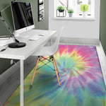 Pastel Spiral Tie Dye Print Area Rug